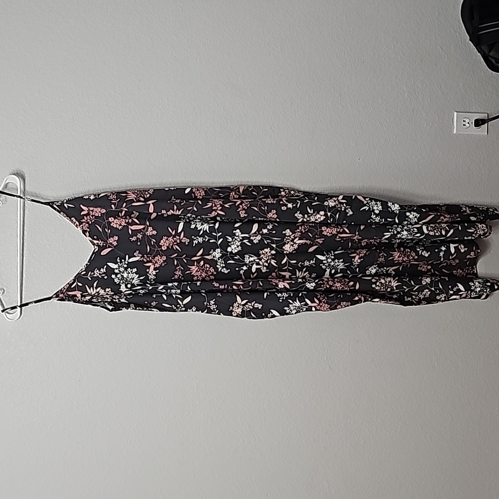 Heimish USA 2X Gray, White, Pink and Blush Maxi Dress Spaghetti Straps & Pockets